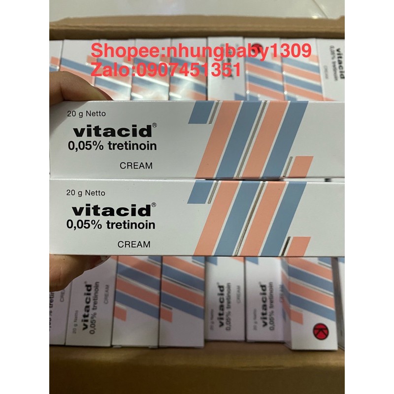 Vitacid Retinoic ( tretinoin) 0,05% loại bỏ mụn chống lão hoá