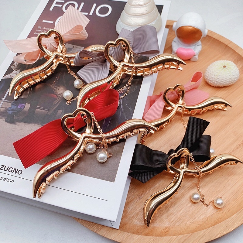 [Sẵn Hàng] Kẹp Tóc Càng Cua Kim Loại Hàn Quốc 11.5 CM Hình Cánh Én Siêu Sang Chảnh Mainia Shop