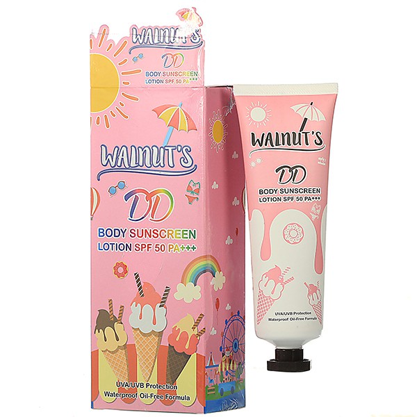 Kem Chống Nắng Toàn Thân Không Trôi Walnut's DD Body Cream SPF 50+++ Thái Lan 135gram - Sữa Dưỡng Thể Có Chống Nắng