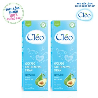 Combo 02 hộp Kem Tẩy Lông Cho Da Thường Cleo Avocado Hair Removal Cream Normal Skin 50g