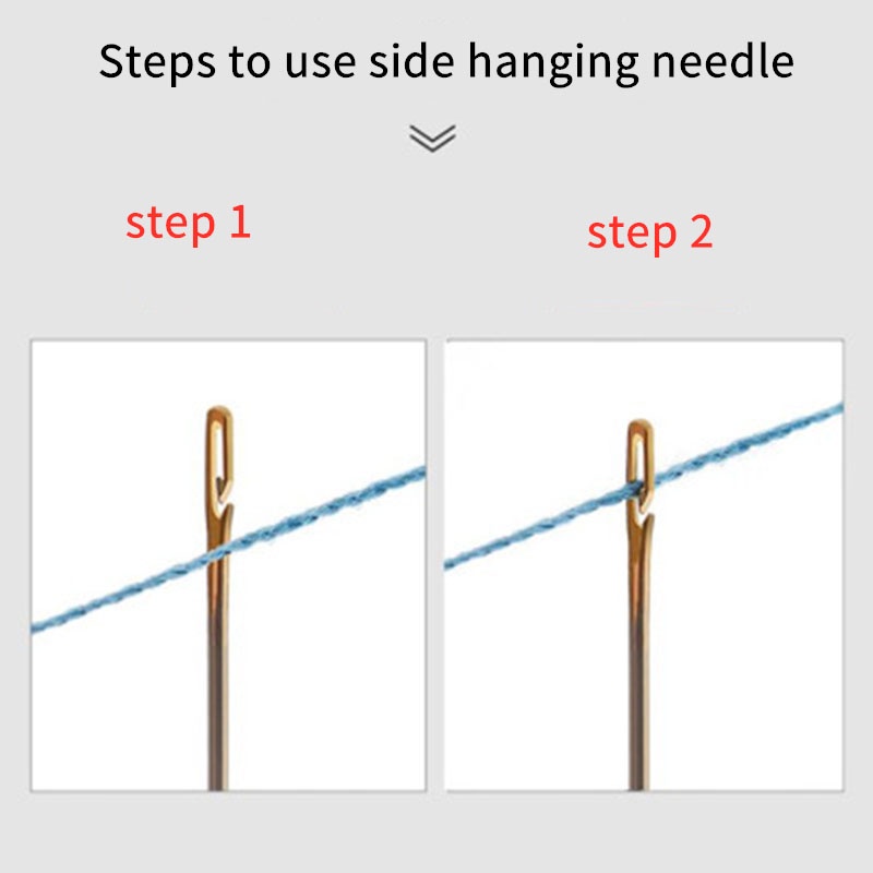 12pcs Self-Threading Sewing Needles Stainless Steel Quick Automatic Threading Needle Stitching Pins DIY Punch Needle Threader needle Threader Tool YUE
