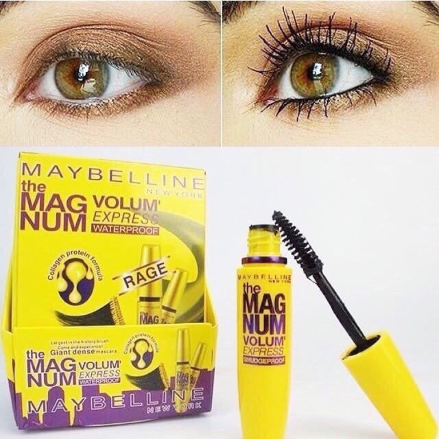 [Có bill] Chuốt mi Mascara Maybelline The Magnum Volum Mỹ làm dày, dưỡng, ngăn rụng mi