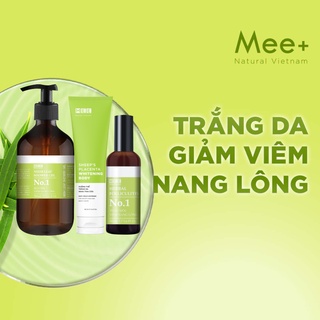 Liệu trình viêm nang lông toàn diện MEE NATURAL - Sữa tắm viêm nang lông & Xịt thảo mộc 50ml & Kem dưỡng thể trắng da