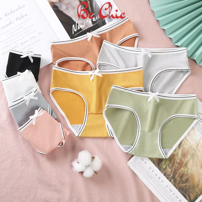 Quần Lót Nữ ,Quần Lót Nữ Cotton 100% kháng khuẩn thoáng mát viền kẻ màu MÃ Q125 BC_CHIC LINGERIE