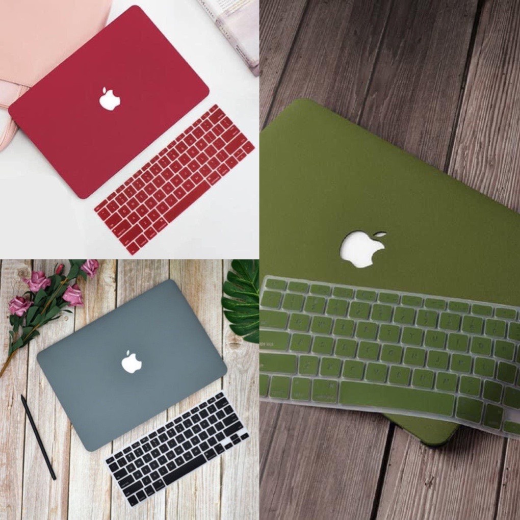 Case - Ốp Macbook Kèm Dán Màn Hình+Phủ Bàn Phím Quốc Tế ( Tặng Kèm Nút Chống Bụi Và Kẹp Chống Gẫy Sạc)