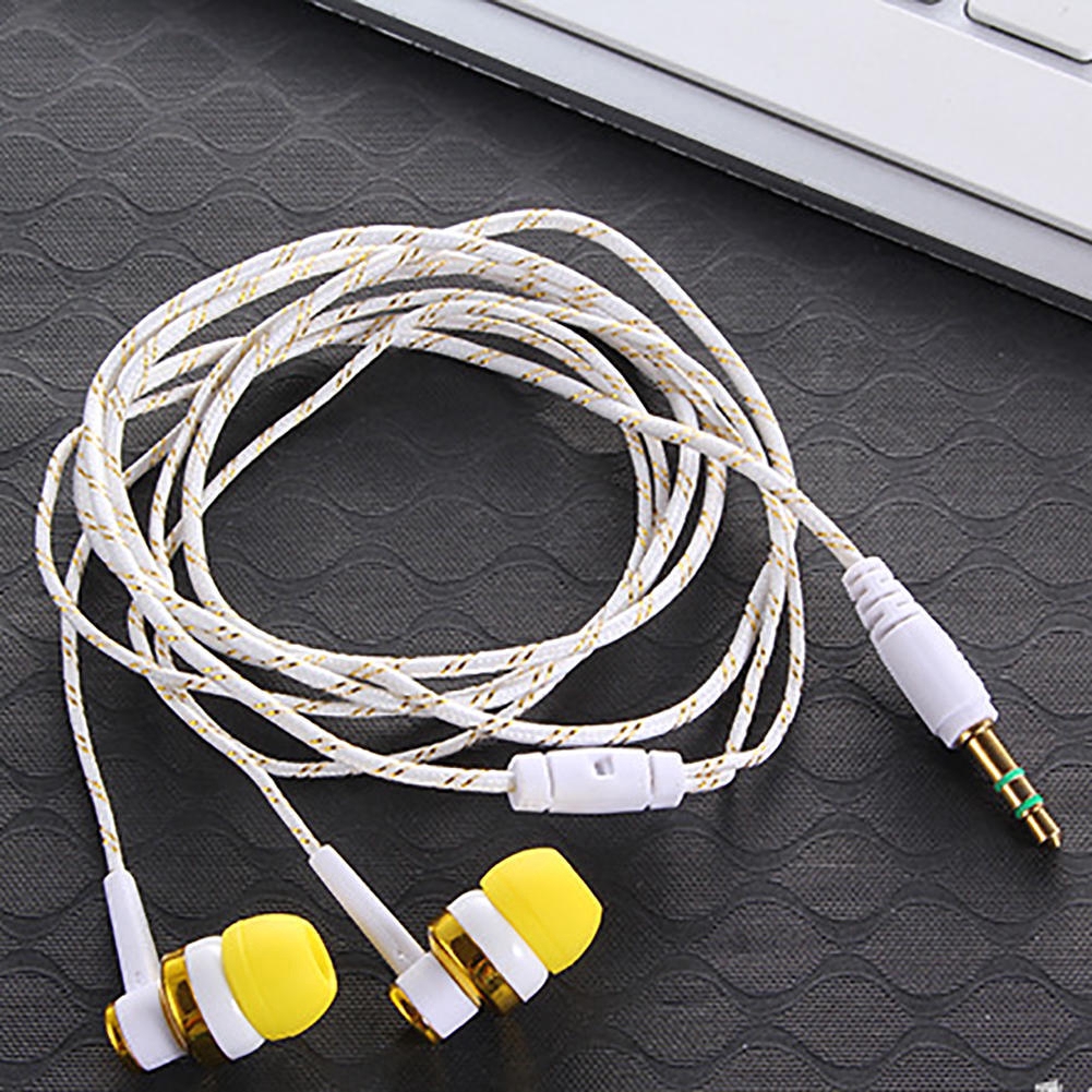 Tai nghe nhét tai dây bện thiết kế thời trang giắc 3.5mm