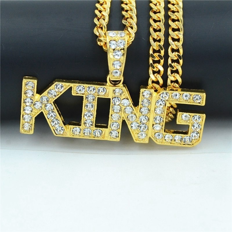 Vòng cổ Mặt Vua Đính Đá Phong Cách Hip Hop Cho Nam