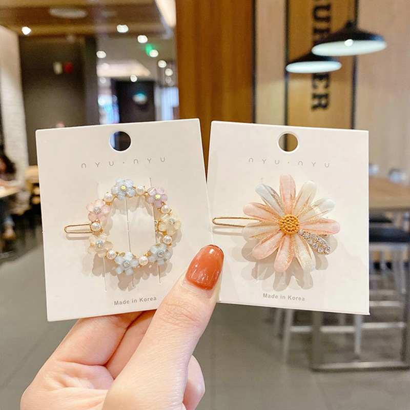 Net Korea Dongdaemun Crystal Hair Clip Side Clip Girly Korean Style Geometric Clip Bangs Clip Ladies Accessories Fashion Accessories Temperament Headdress