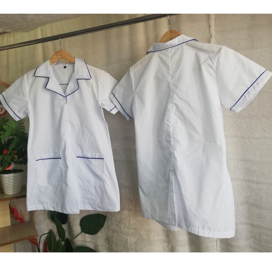 Áo Blouse Trắng Dược Sĩ, Y Tá, Nhà Thuốc Ngắn Tay Viền Lé Bích Cao Cấp ...