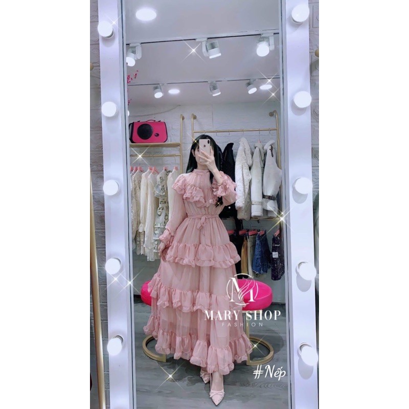 Váy maxi tơ bèo tầng kèm đai ngọc- qccc | BigBuy360 - bigbuy360.vn