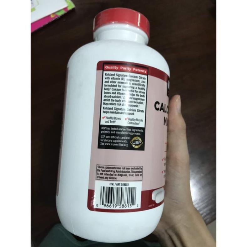 KIRKLAND CALCIUM CITRATE MAGNESIUM ZIN C 500 VIÊN Hỗ trợ xương khớp Mỹ