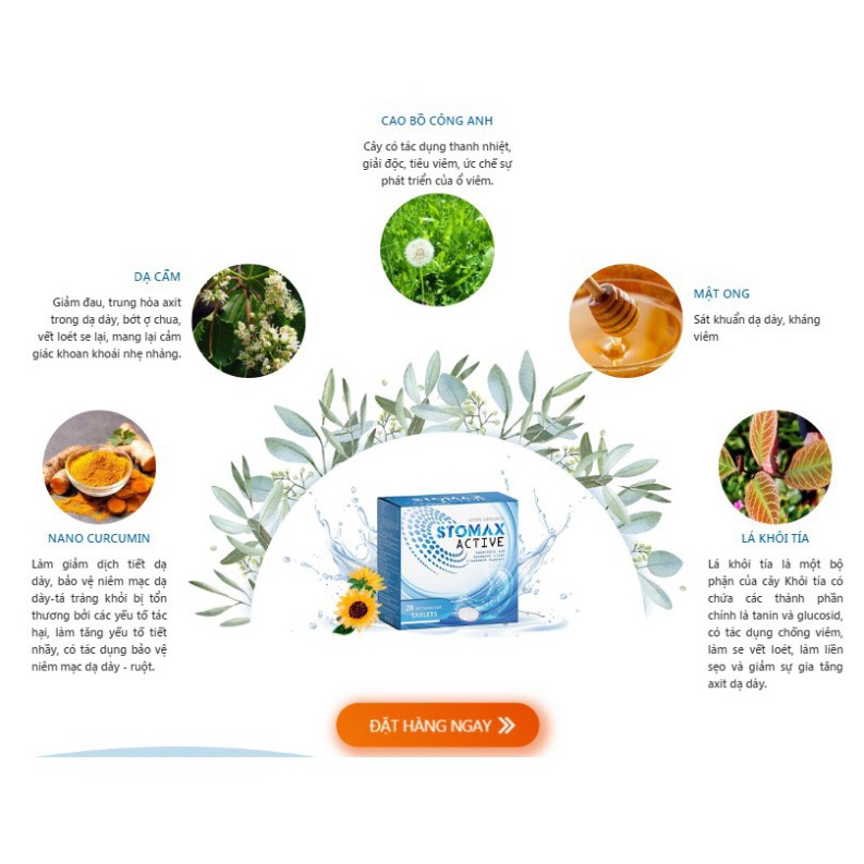 [CHÍNH HÃNG] STOMAX ACTIVE VIÊN SỦI ĐẨY LÙI VIÊM LOÉT DẠ DÀY TÁ TRÀNG,GIẢM ĐAU MẠNH NHANH HIỆU QUẢ AN TOÀN 100%