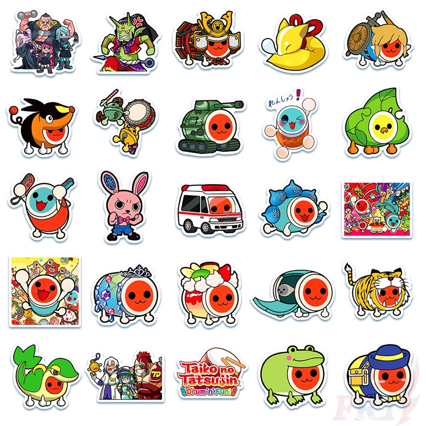 ❉ Taiko no Tatsujin - NAMCO JDM Anime Taiko Music Games Stickers ❉ 50Pcs/Set Waterproof DIY Fashion Decals Doodle Stickers
