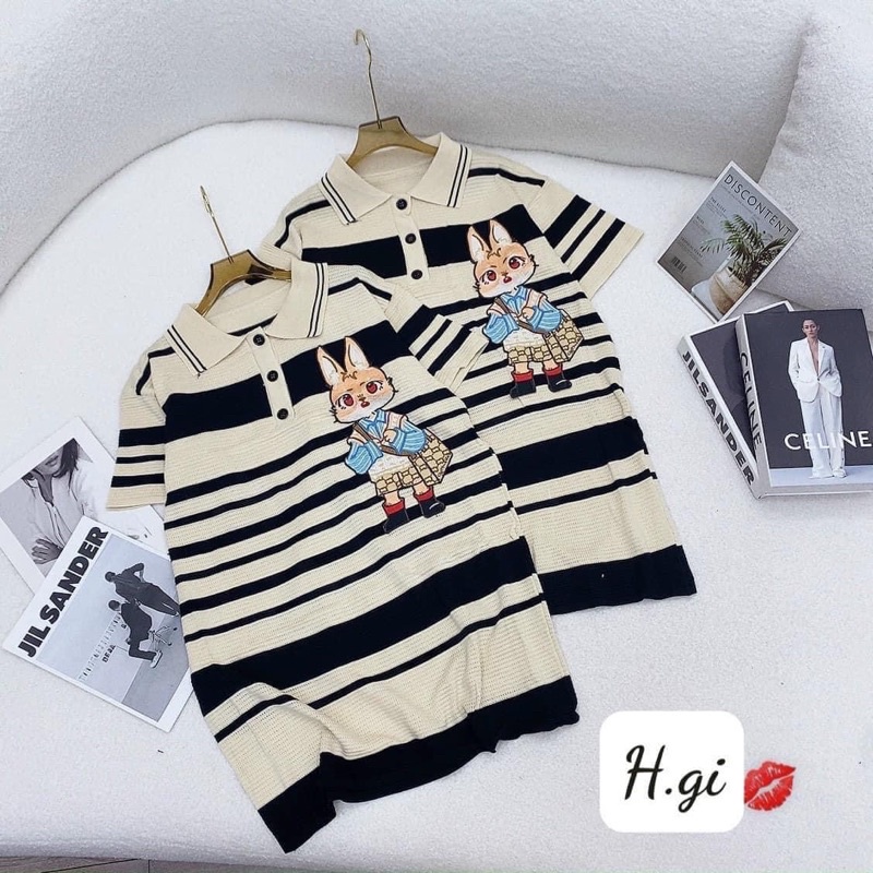 Váy Đầm Len Polo Mongtoghi Thỏ Thêu Quảng Châu Cho Nàng Xúng Xính Dạo Phố