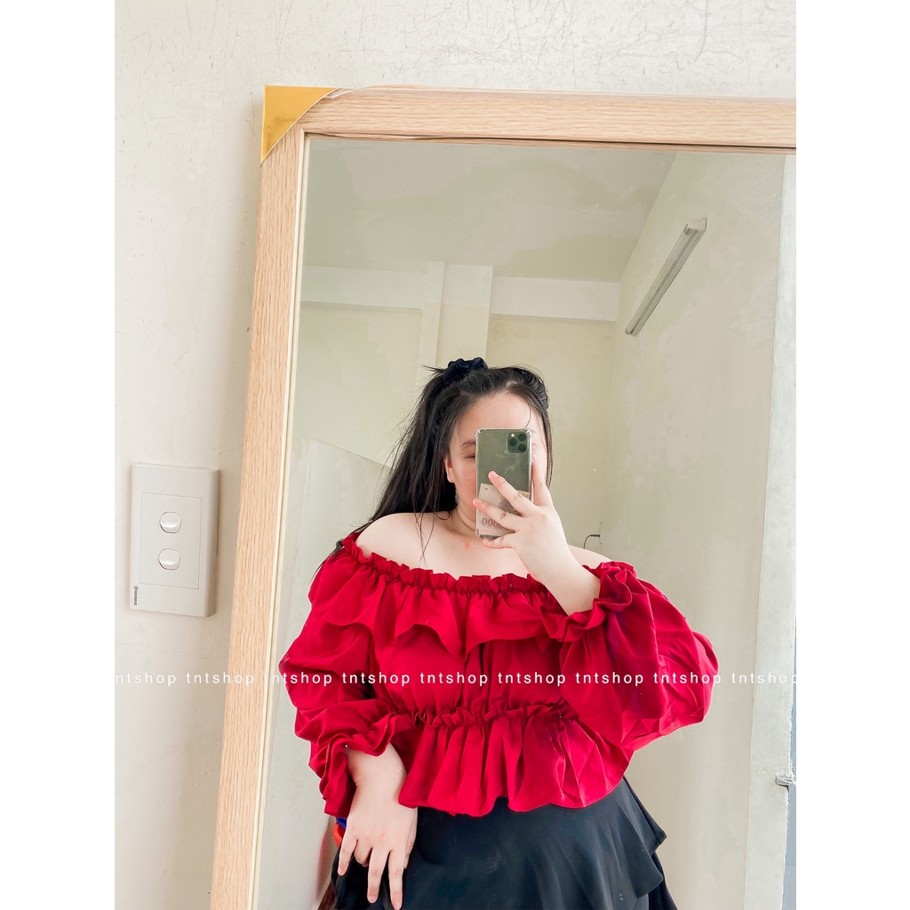 Áo trễ vai bánh bèo xinh [TNT Shop Bigsize 60kg 90kg]