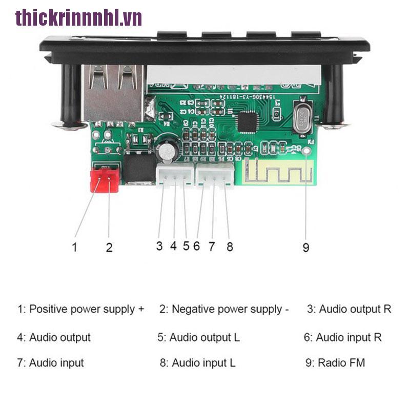 [rinhl]Car MP3 Decoder Board 5V 12V Audio Module USB TF AUX FM Radio Remote Control