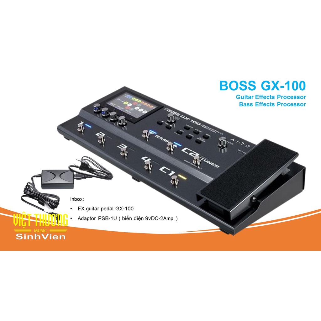 Thiết bị tạo hiệu ứng âm thanh cho đàn guitar và bass BOSS GX-100 chính hãng