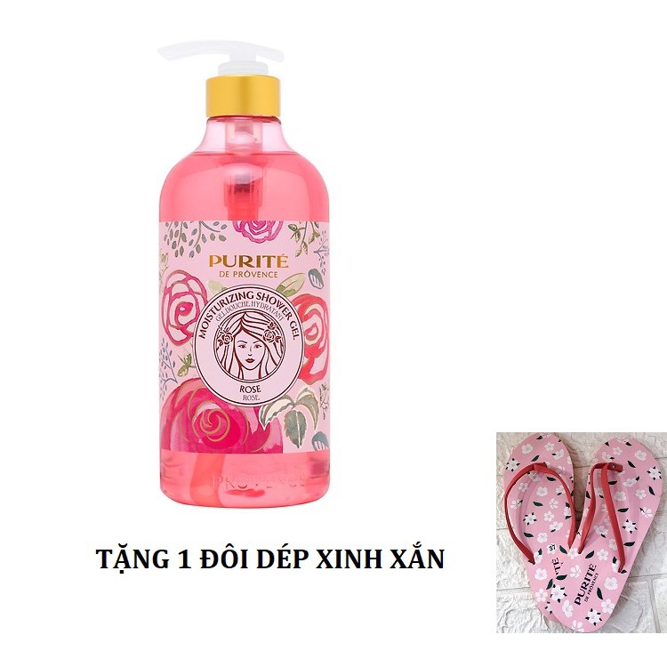 Sữa tắm Provence hương hoa hồng 850ml tặng dép