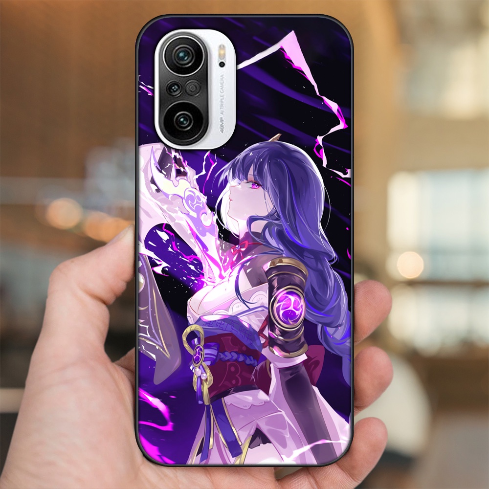 Ốp lưng Xiaomi K40 viền đen in hình Raiden Shogun Genshin Impact