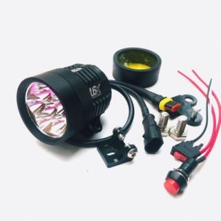 Đèn led trợ sáng L6X kính tím. Hàng cao cấp, tặng Pát,+ công tắc