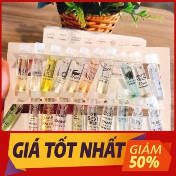 (XẢ SỐC) Sét 20 Chai Nước Hoa Mẫu Thử - nước hoa mini nhiều hương thơm cao cấp