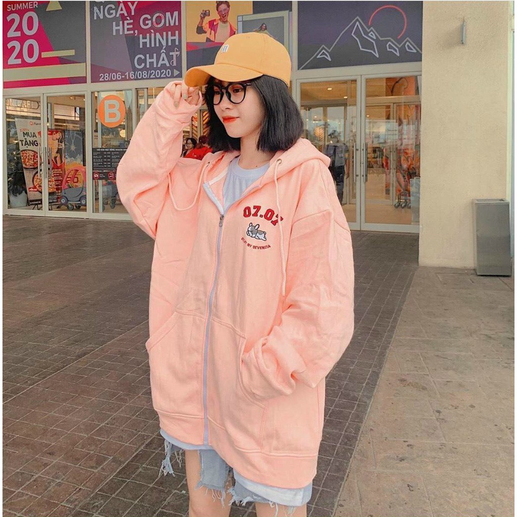 Áo Khoác Hoodie Nữ Chống Nắng Unisex Chất Liệu Nỉ Form Rộng Kiểu Hàn Quốc Màu Trắng N05