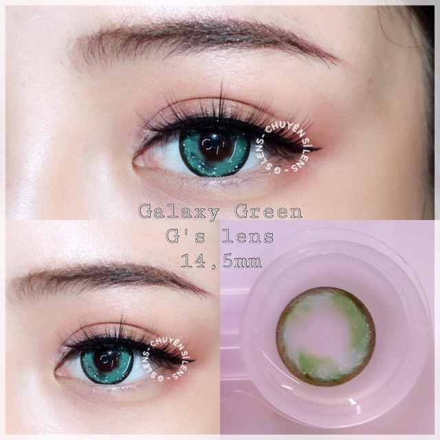 Lens Mắt Kính Áp Tròng Galaxy Gray Brown Green Blue Violet Pink Giãn Vừa Size M