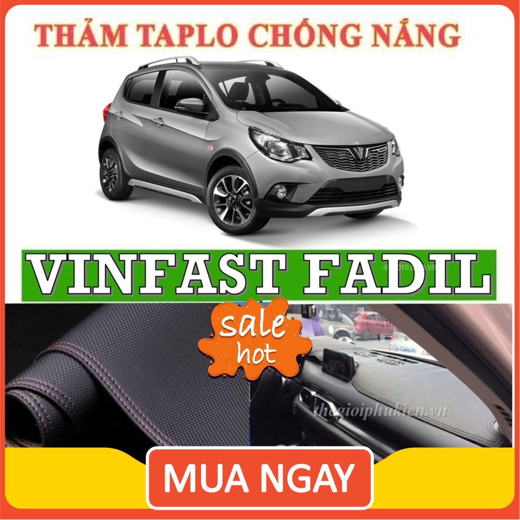 Thảm taplo Vinfast Fadil 2018 - 2021 dập vân Cacbon cao cấp, chống nóng ô tô hiệu quả