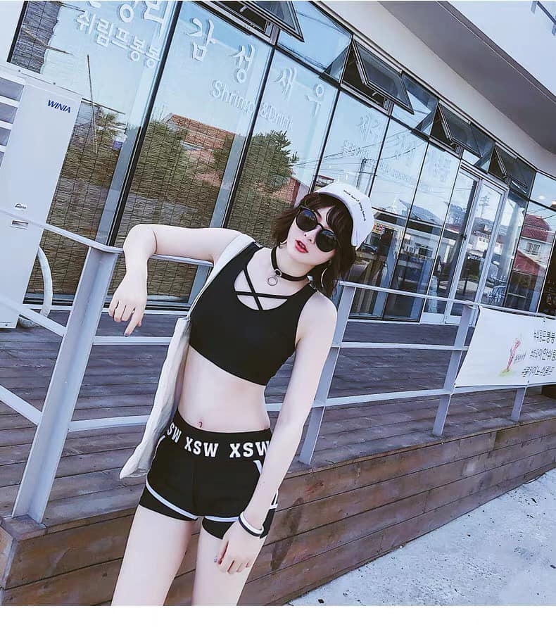 Bộ Đồ Bơi Ba Mảnh Phối Lưới Thời Trang Thể Thao Nữ | BigBuy360 - bigbuy360.vn