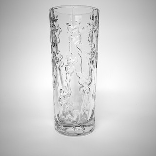 Lọ hoa trụ thuỷ tinh 30cm hoạ tiết tim