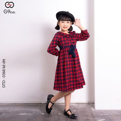 Váy bé tay dài 0368 G9moza với chất liệu kate