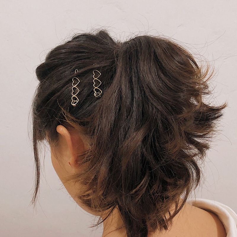 Kẹp Tóc Hình Trái Tim Ba Trái Tim Ánh Kim Phong Cách Hàn Quốc Ngọt Ngào Cho Nữ YOUYO G