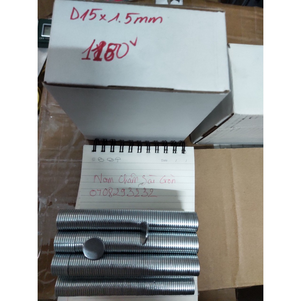 [NCSG] Nam châm đất hiêm 15x1.5mm - Lực từ N35