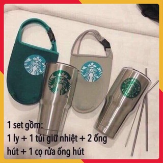 Cốc giữ nhiệt kèm ống hút