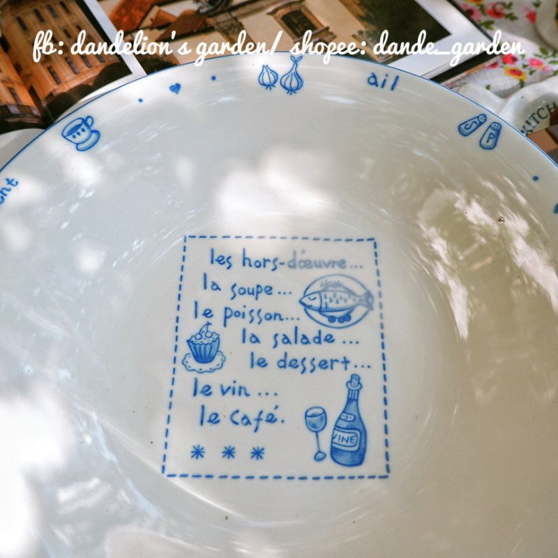 Dĩa chữ xanh vintage