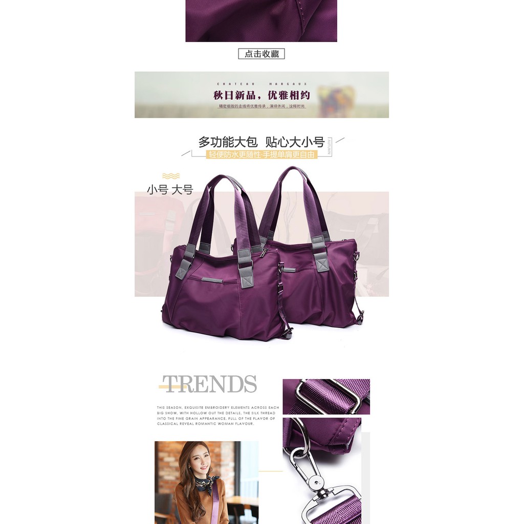 Ready stock_Handbag 2021 New Female Bag Nylon Cloth Canvas Bag Shoulder Bag Messenger Bag Oxford Travel Bag Big Bag