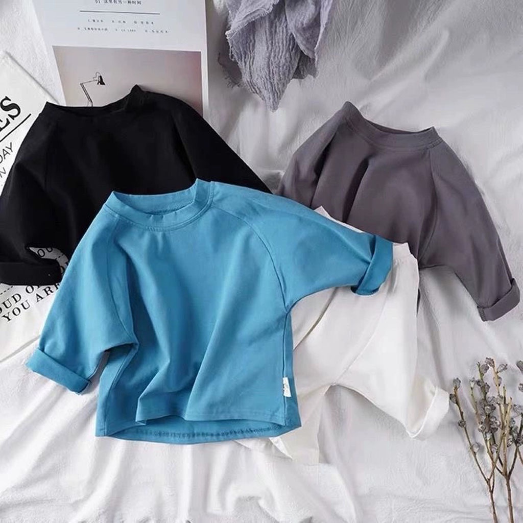 Áo Dài Tay 4 Màu Cho Bé, Áo Thu Đông Chất Cotton Co Giãn Mềm Mại Cho Bé Trai, Bé Gái - LILA KIDS