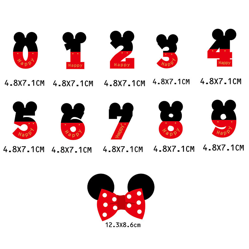 Que Cắm Trang Trí Bánh Kem Hình Chuột Mickey / Minnie 0-9