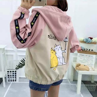ÁO KHOÁC DÙ 2 Con Mèo (M580 - Dù 2 Lớp) (KHOÁT STORE)