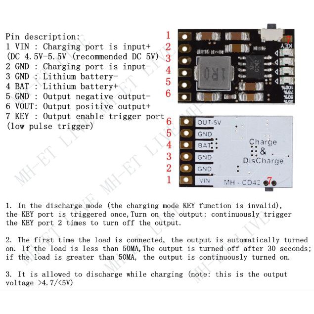 Mạch Sạc Xả Pin 1S 5V2A SX-0502-1S