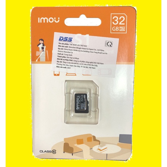 Thẻ nhớ 32GB IMOU , Thẻ DSS 32g class - Thẻ nhớ DSS Dahua IMOU 32Gb chuyên dụng cho điện thoại và camera giám sát 2023