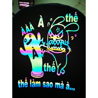 Áo phản quang chữ àaa thế à cute [FREESHIP] Áo unisex, áo đôi,áo thun nam nữ đen trắng from rộng, vải cotton xịn