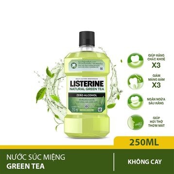 Nước Súc Miệng LISTERINE 250ML Trà Xanh, Chanh Muối, diệt khuẩn bảo vệ răng miệng,giữ hơi thở thơm mát