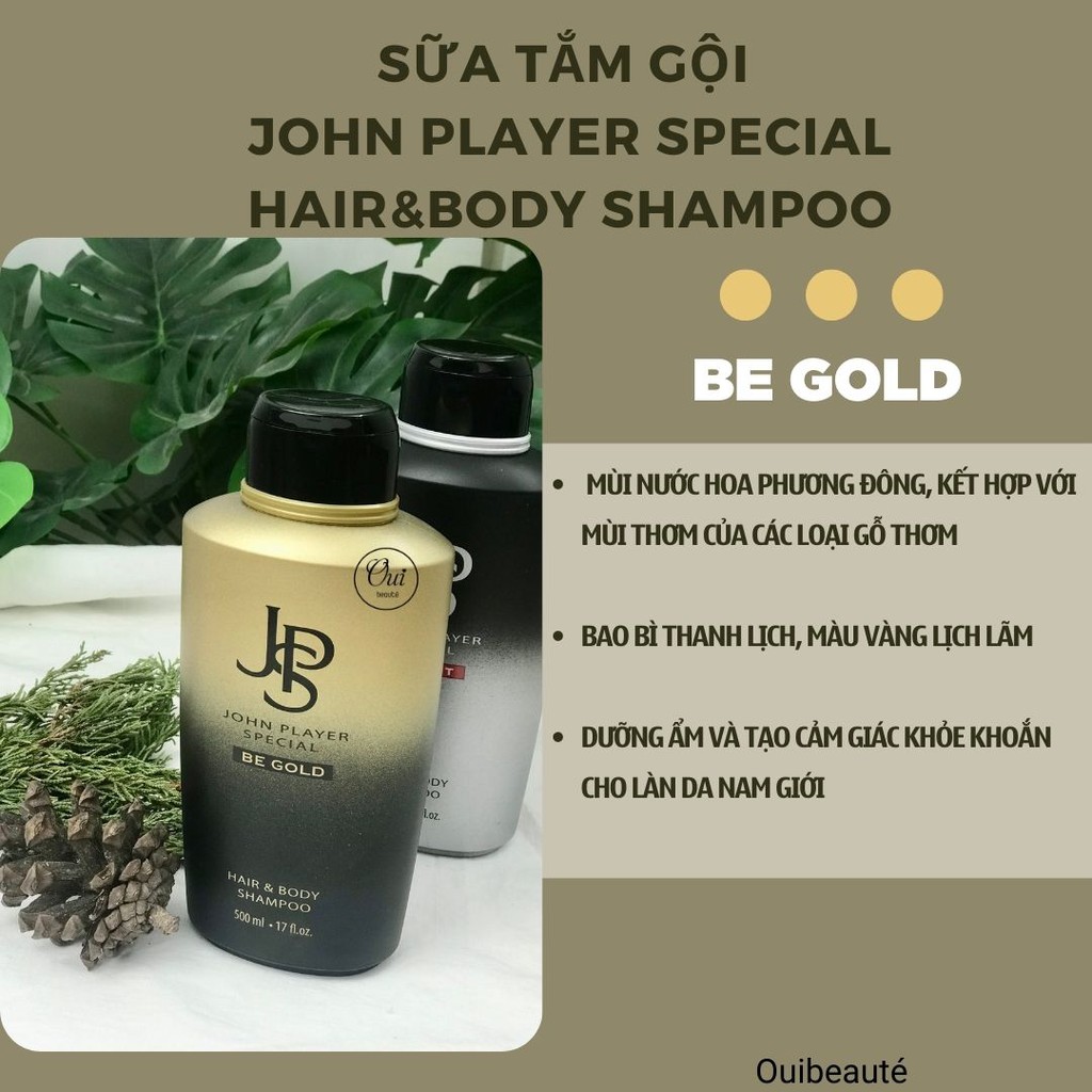 Sữa tắm gội John Player Special Hair&amp;Body Shampoo, tắm gội hương nước hoa mùi unisex 500ml Ouibeaute