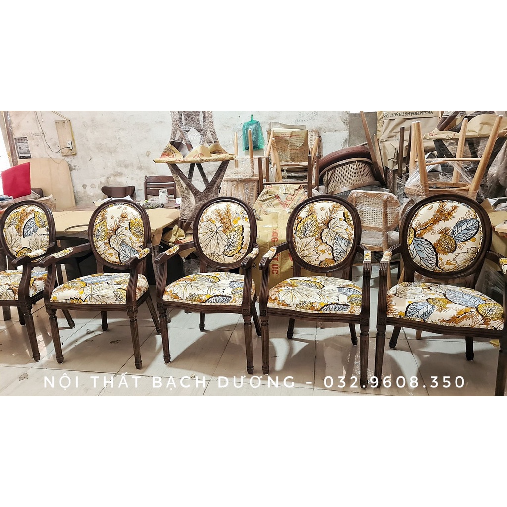 Ghế cafe Louis họa tiết mùa thu