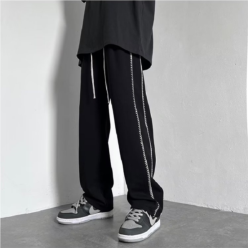 Quần Dài Lưng Thun Ống Rộng Thoải Mái Phong Cách Nhật Bản Thời Trang Cho Nam size M-2XL