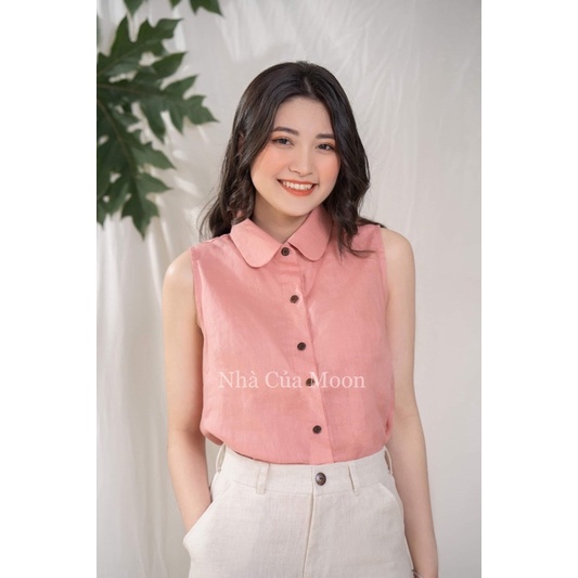 Áo sơ mi sát nách Linen và Cotton nhiều màu ,nhiều hoạ tiết - Nhà Của Moon