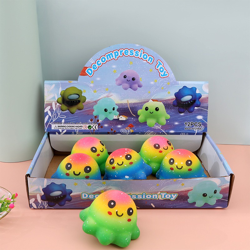 Squishy hình bạch tuộc 6 chân đồ chơi bóp tay giải nén mềm mịn dễ thương chân thực giảm stress co dãn đàn hồi ngộ nghĩnh