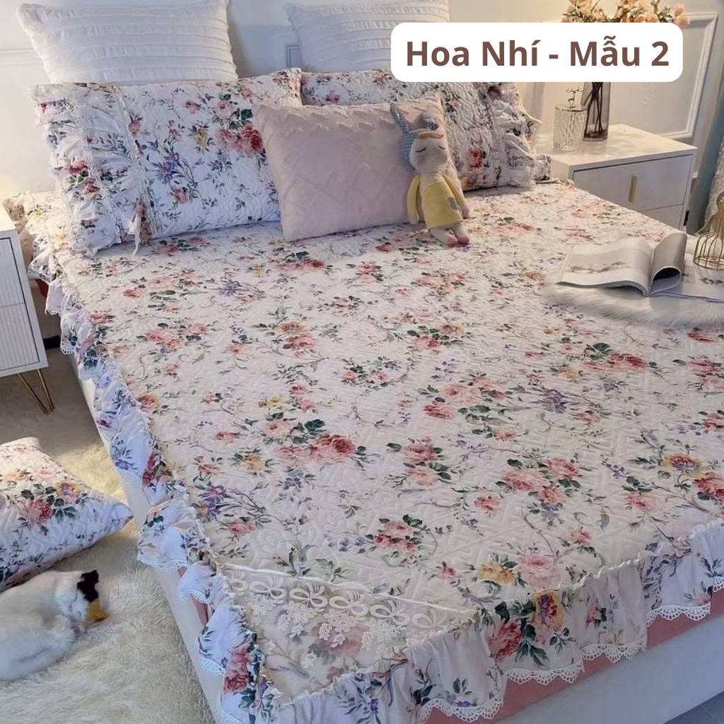Ga giường trần bông bo chun Hàn Quốc