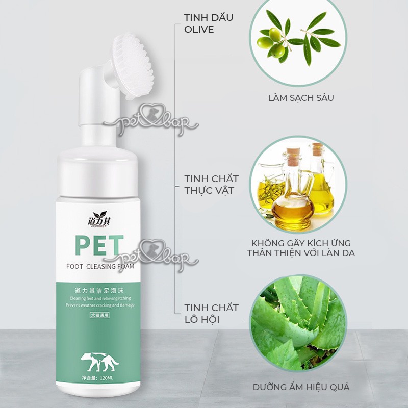 Dung dịch rửa bàn chân cho thú cưng Dorrikey chai 150ml kèm bàn chải giúp làm sạch sâu và dưỡng ẩm hiệu quả